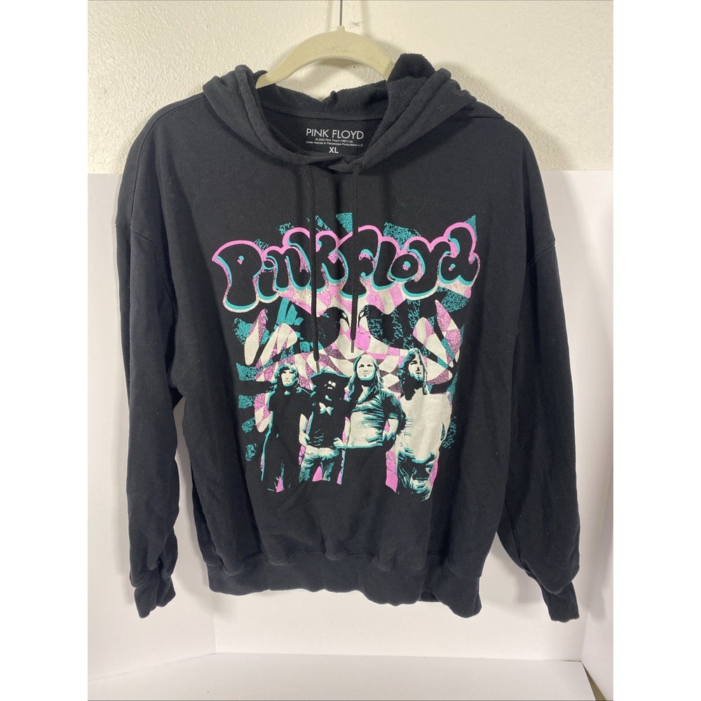 PINK FLOYD-Black Unisex Pullover Hoodie Sweatshirt-XL Official Logo 2022‎ R1